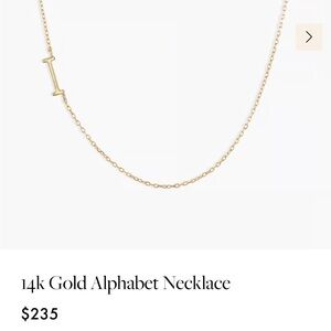 Gorjana 14k Gold Alphabet Necklace “I”